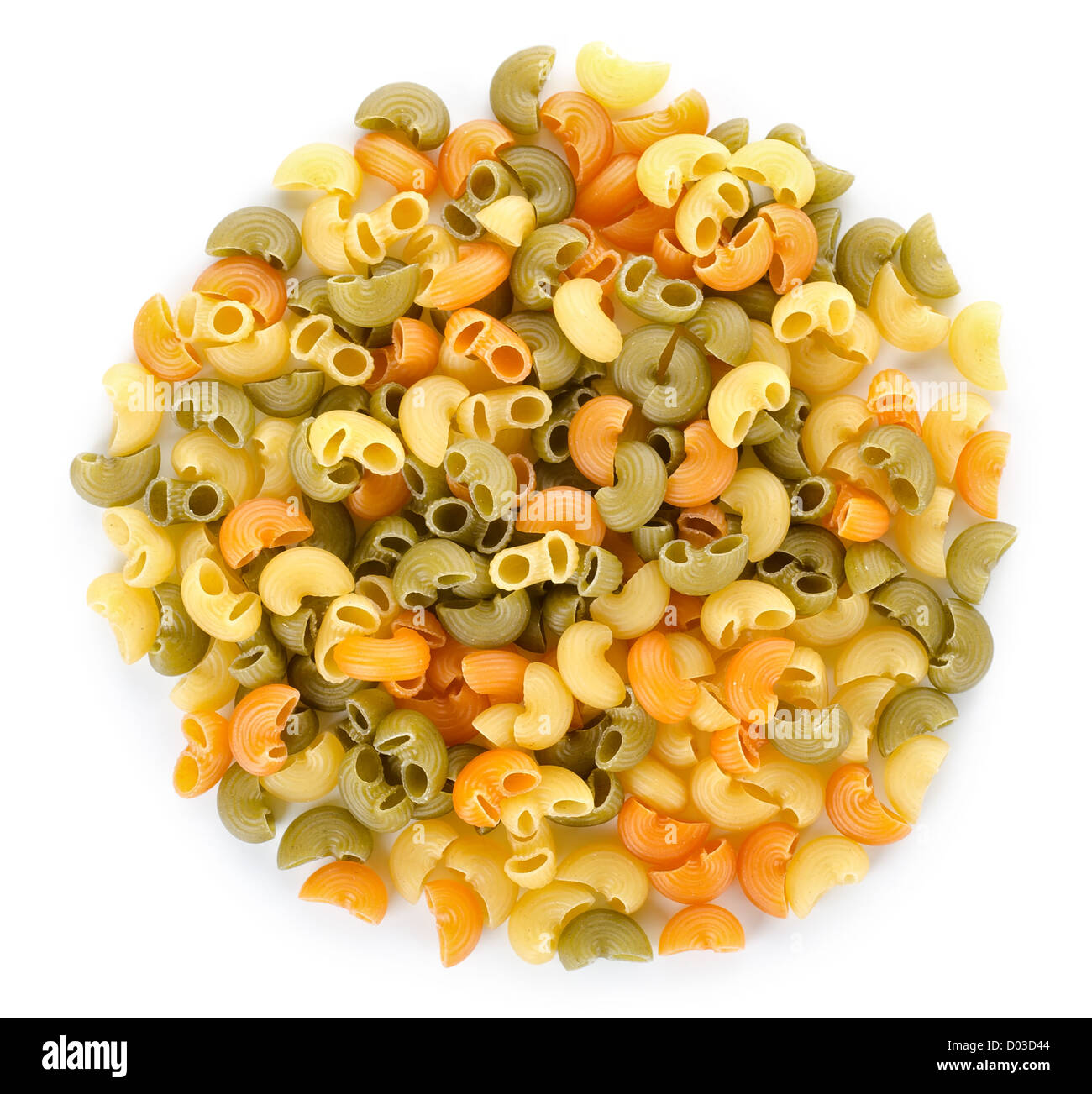 Mix di pasta isolato su uno sfondo bianco Foto Stock