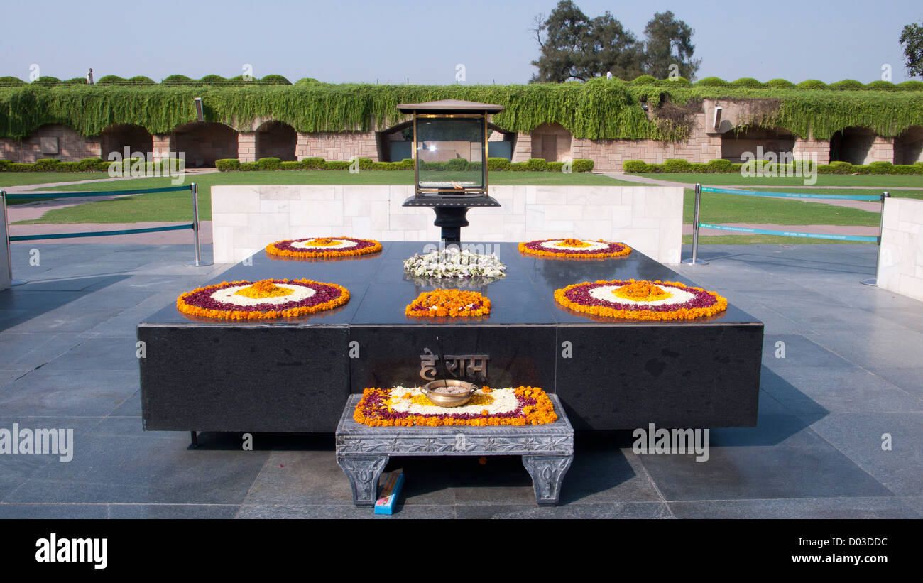Raj Ghat Mahatma Gandhi Memorial Delhi India Foto Stock