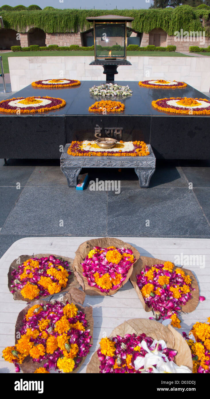 Raj Ghat Mahatma Gandhi Memorial Delhi India Foto Stock