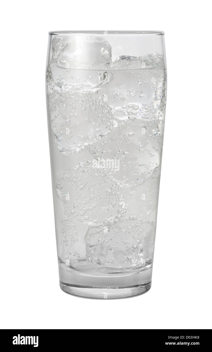 Club Soda Water isolato su bianco. Foto Stock