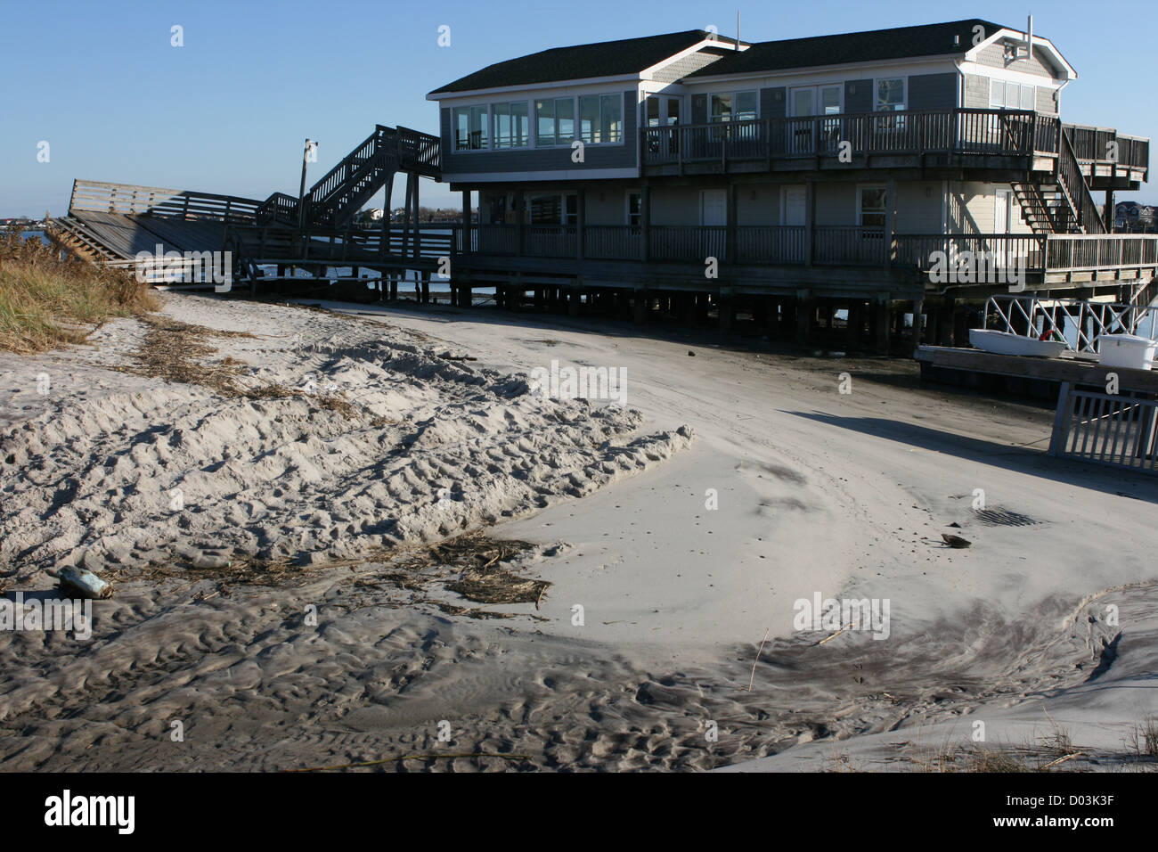 Aumento dei danni canale terrestre Cedarhurst NY Foto Stock