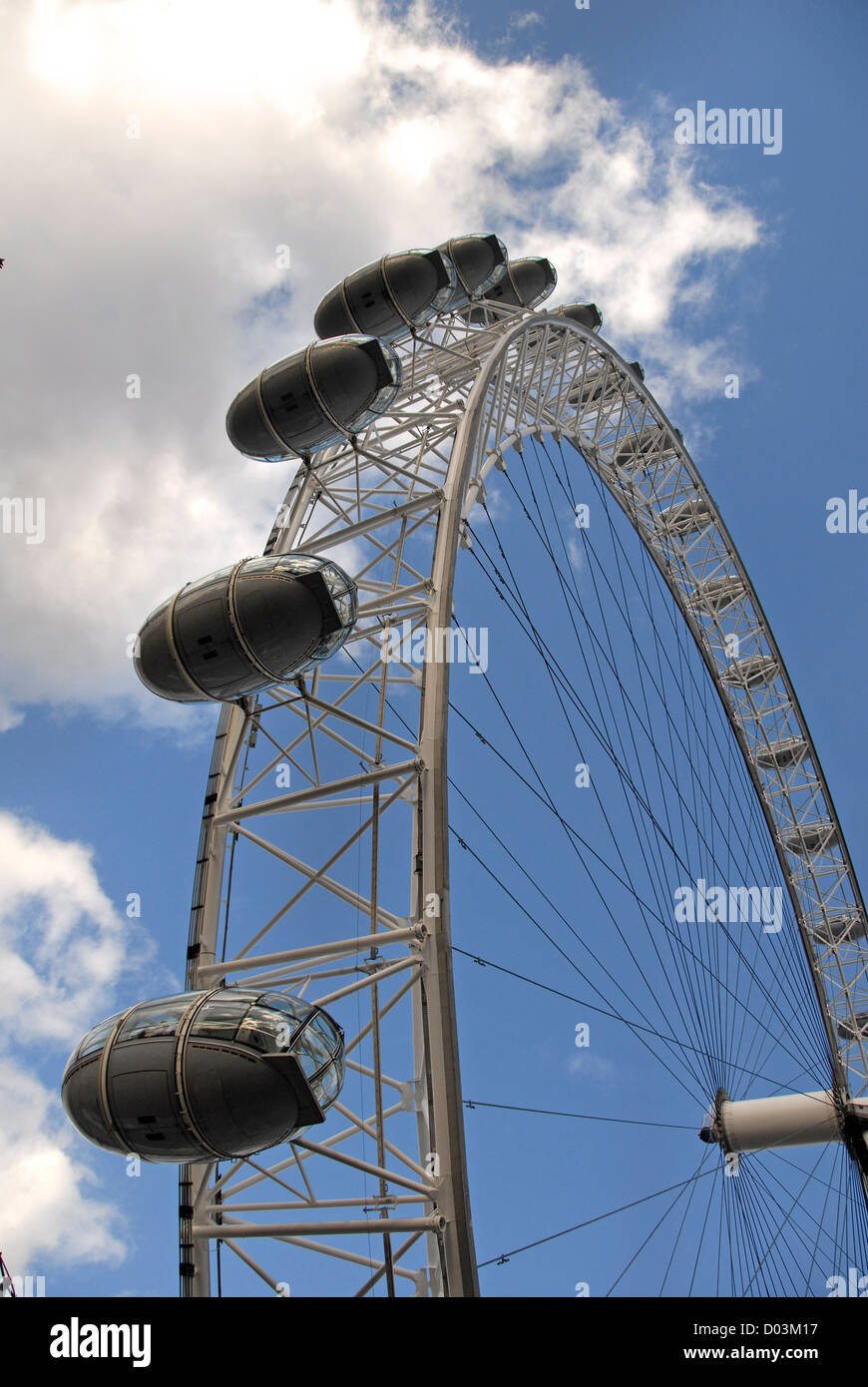 London eye capsule, ruota panoramica Ferris, South Bank di Londra, England, Regno Unito Foto Stock