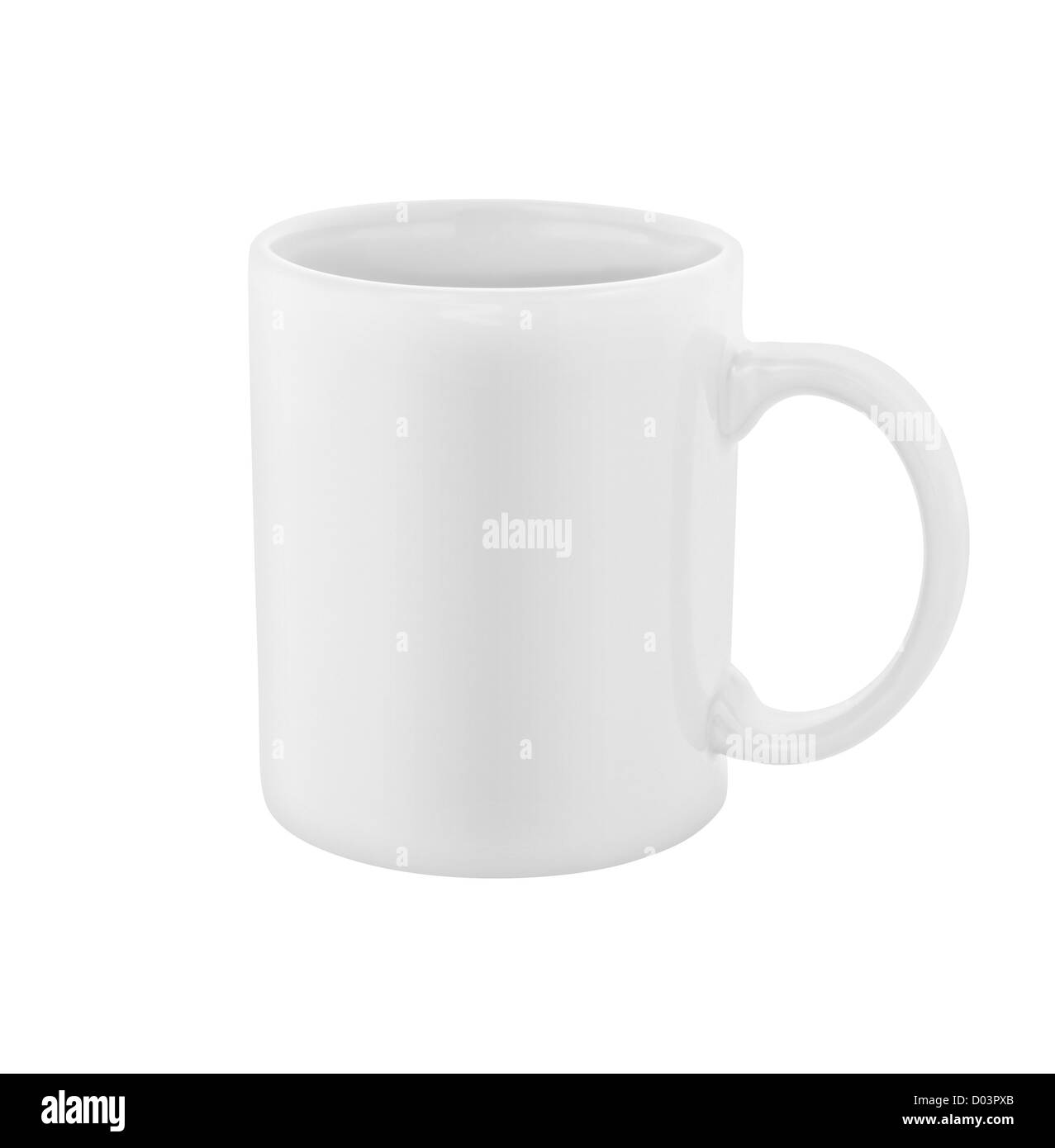 Bianco tazza di caffè isolato con percorso di clipping incluso Foto Stock