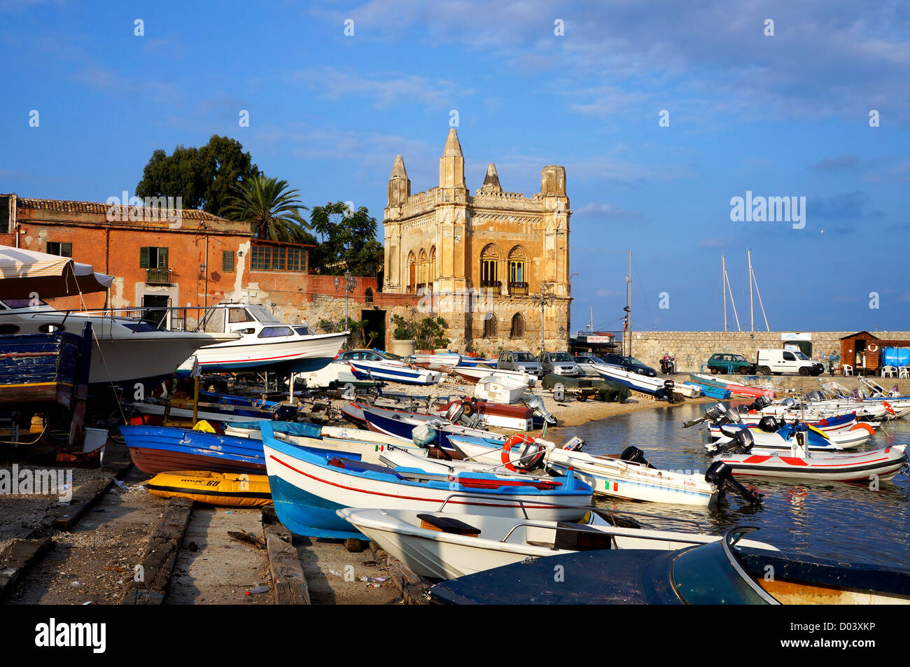 Vista esterna del palazzo Florio all'Arenella di Palermo in Sicilia Foto Stock