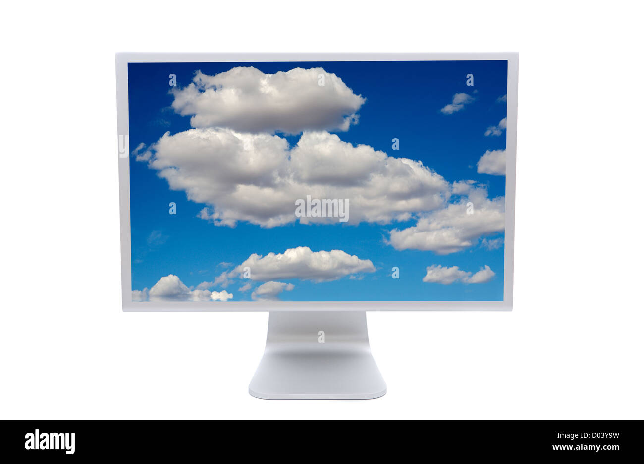LCD monitor per computer su uno sfondo bianco Foto Stock