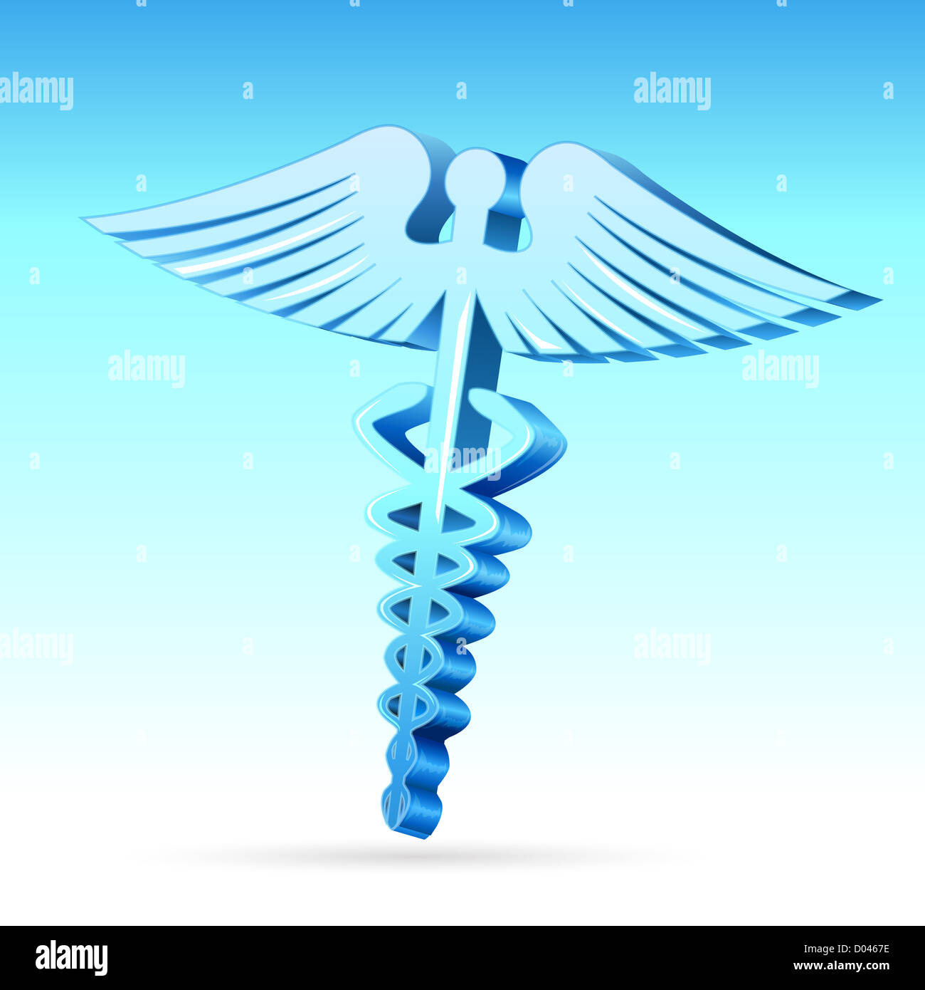 Illustrazione di vettore caduceo su sfondo astratto Foto Stock
