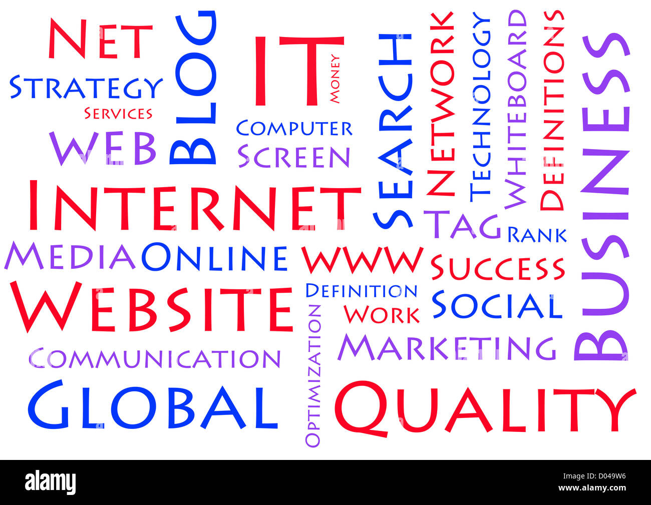 Internet concetto wordcloud Foto Stock