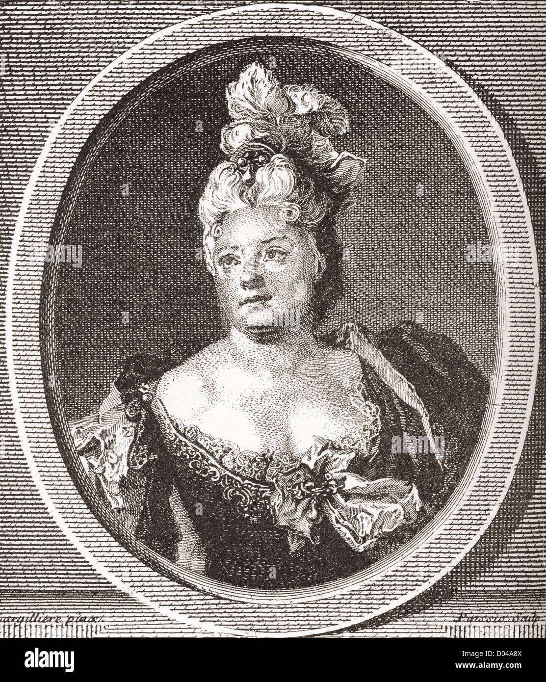 Marianne Duclos de Chateauneuf, 1664 - 1747. Il francese comedienne. Foto Stock