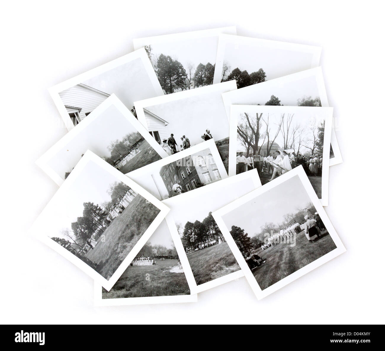 Vintage in bianco e nero foto istantanee collage Foto Stock