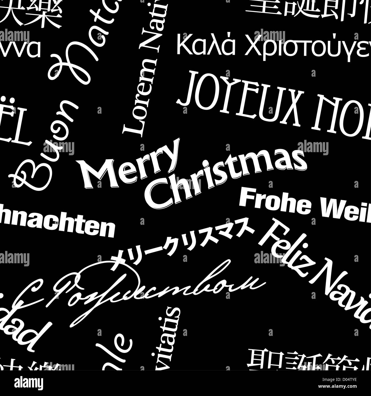 Seamless multilingue configurazione dei messaggi di saluto Foto Stock