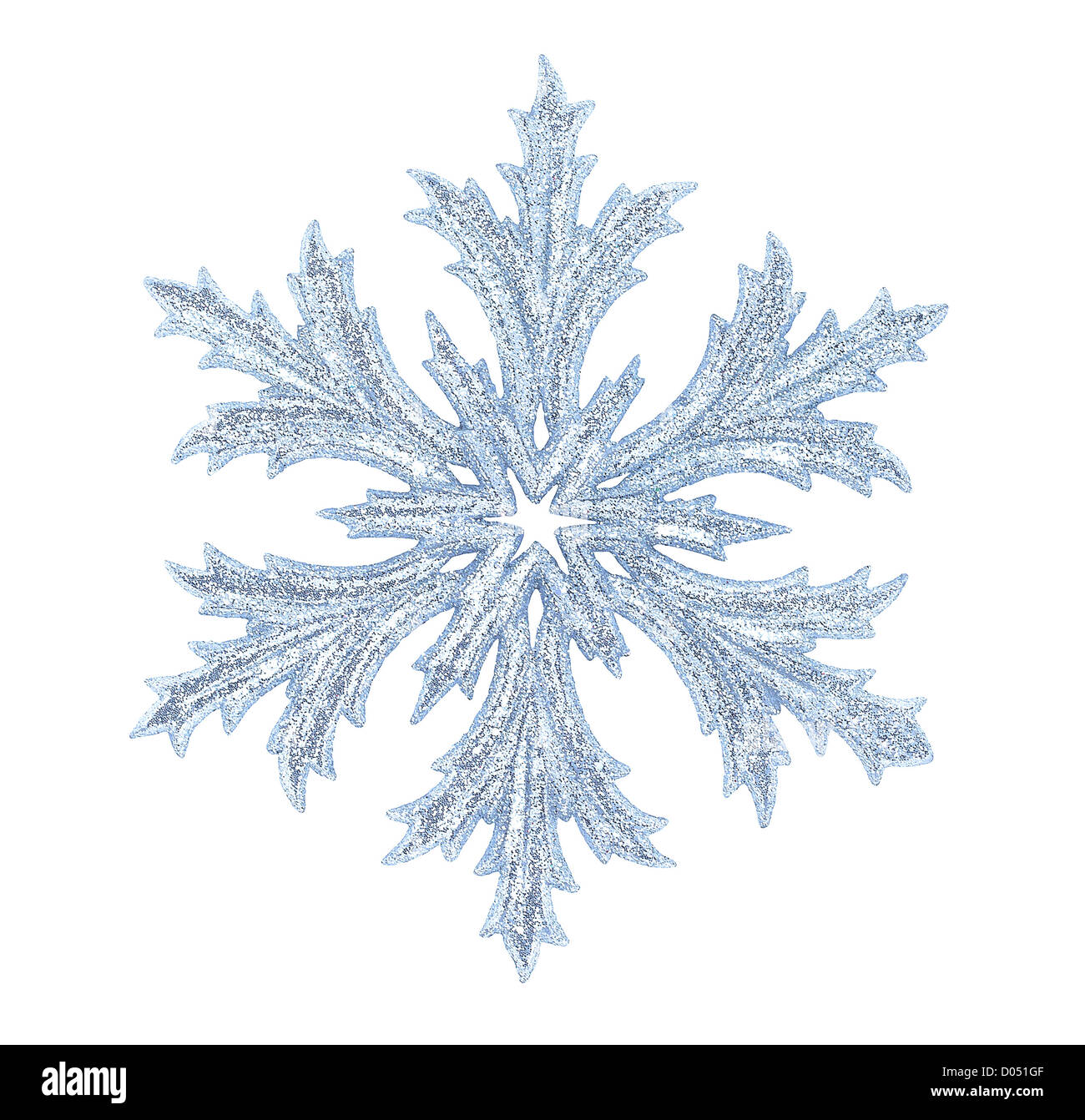 Il simbolo del fiocco di neve lucido isolati su sfondo bianco Foto Stock