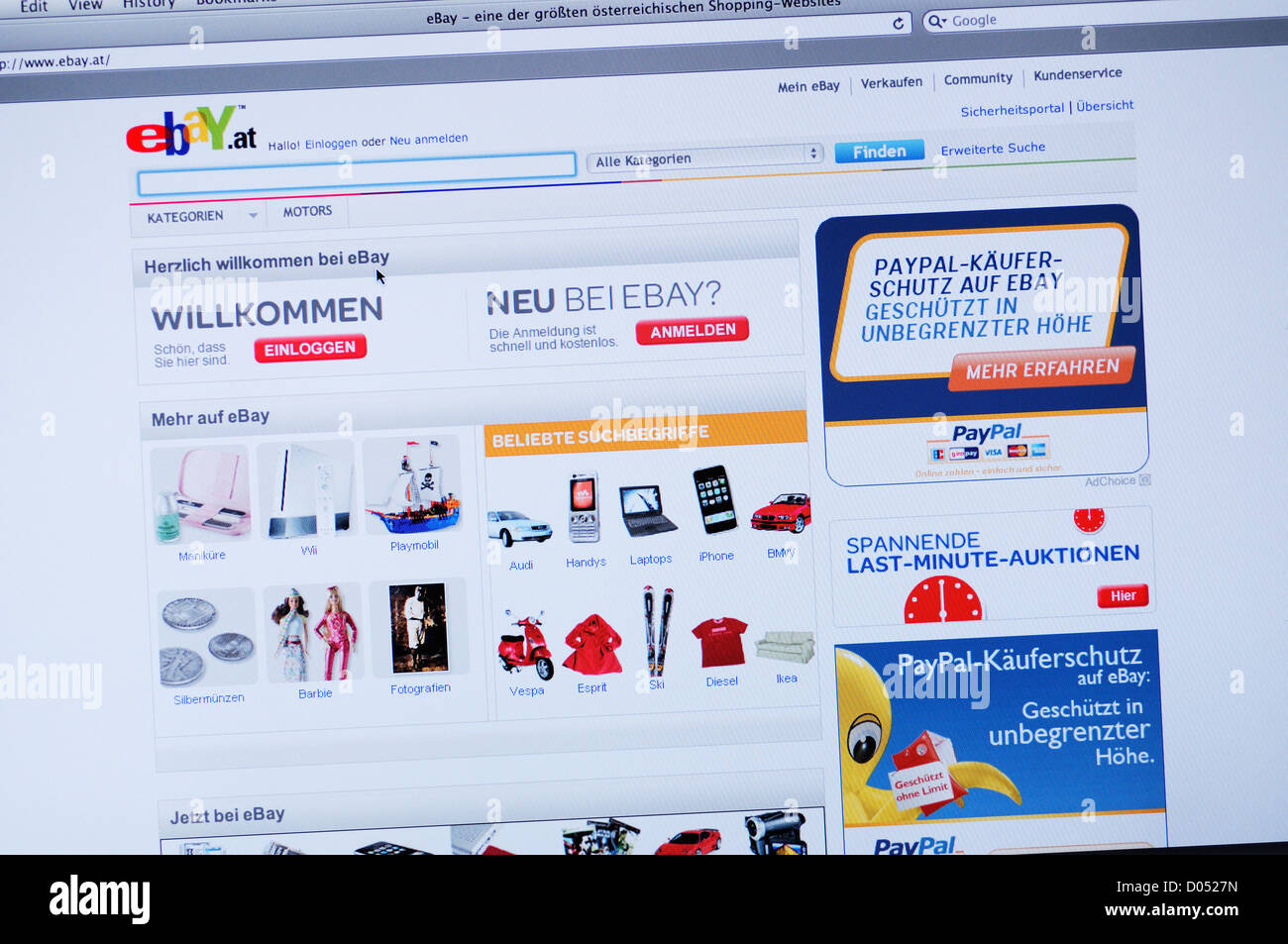 Ebay Austria sito web - online shopping Foto Stock