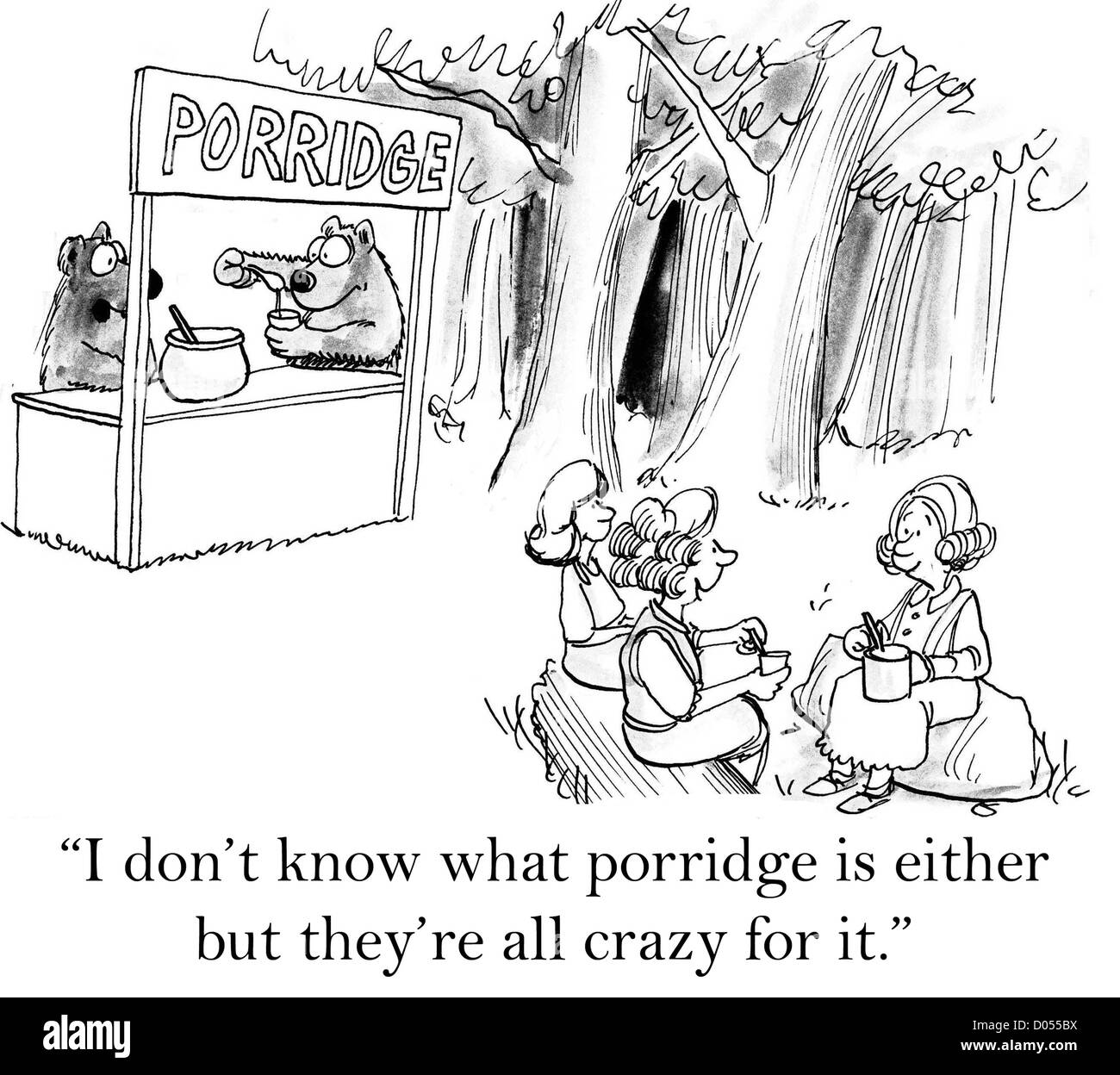 'Non so che cosa il porridge è o ma sono tutti pazzi per l'. Foto Stock