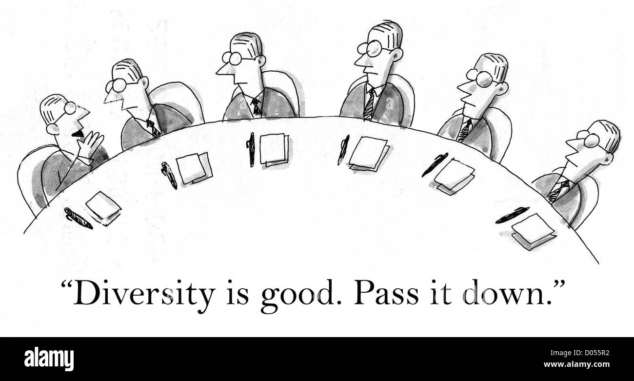 "Diversità è buono. Lo passano in giù la linea." Foto Stock