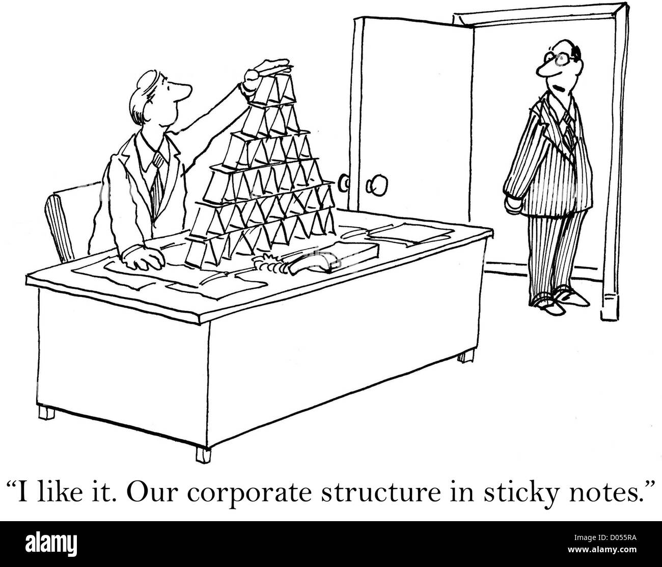 " Mi piace. La nostra struttura aziendale in Sticky Notes". Foto Stock