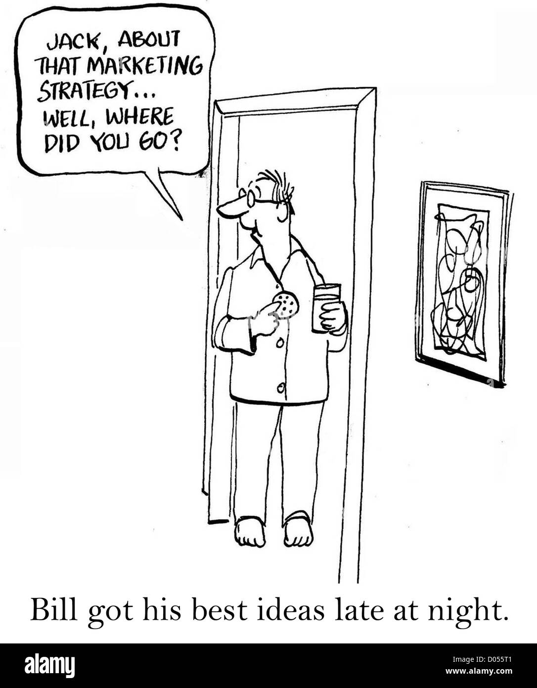 Bill ha ottenuto il suo miglior idee a tarda notte. Foto Stock