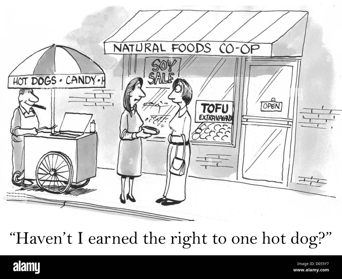 "Non ho guadagnato il diritto a un hot dog?". Foto Stock