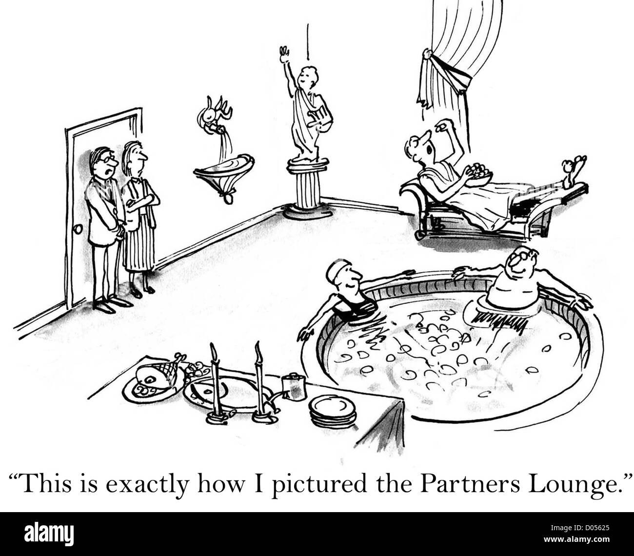 "Questo è esattamente come ho illustrato i partner lounge". Foto Stock