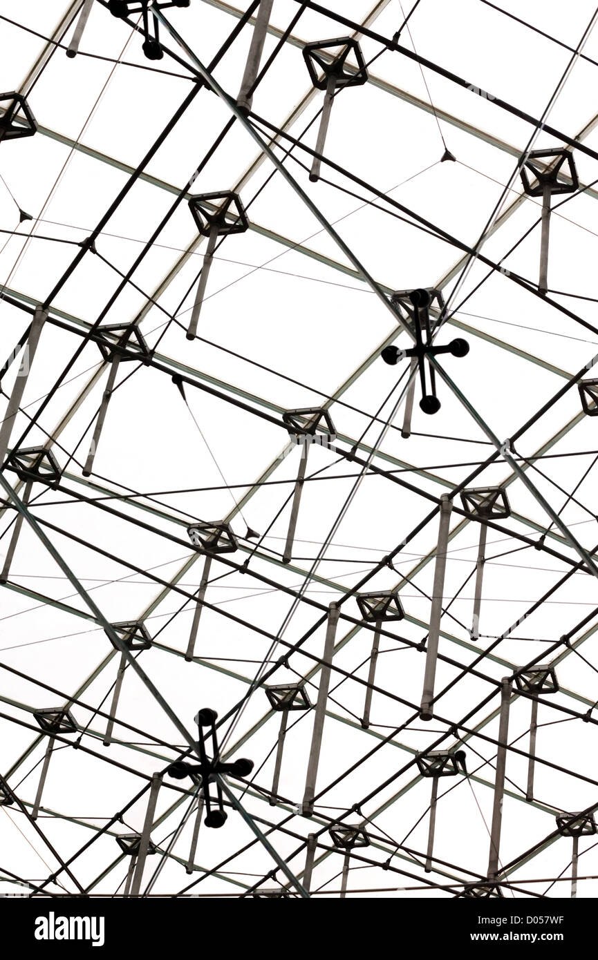 Vetro trasparente struttura a soffitto Foto Stock