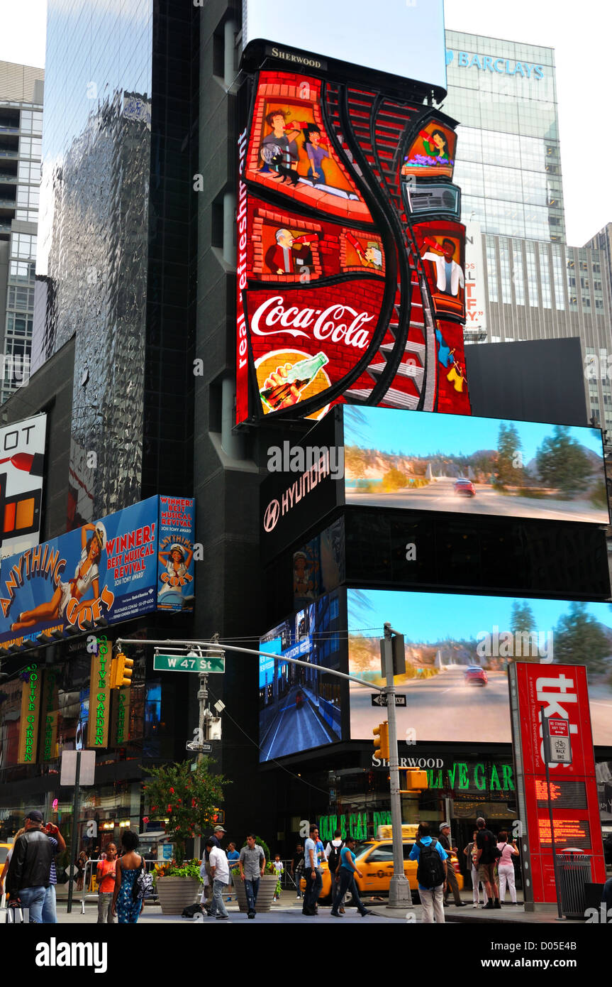 Coca Cola annuncio in Times Square a New York City, Stati Uniti d'America Foto Stock