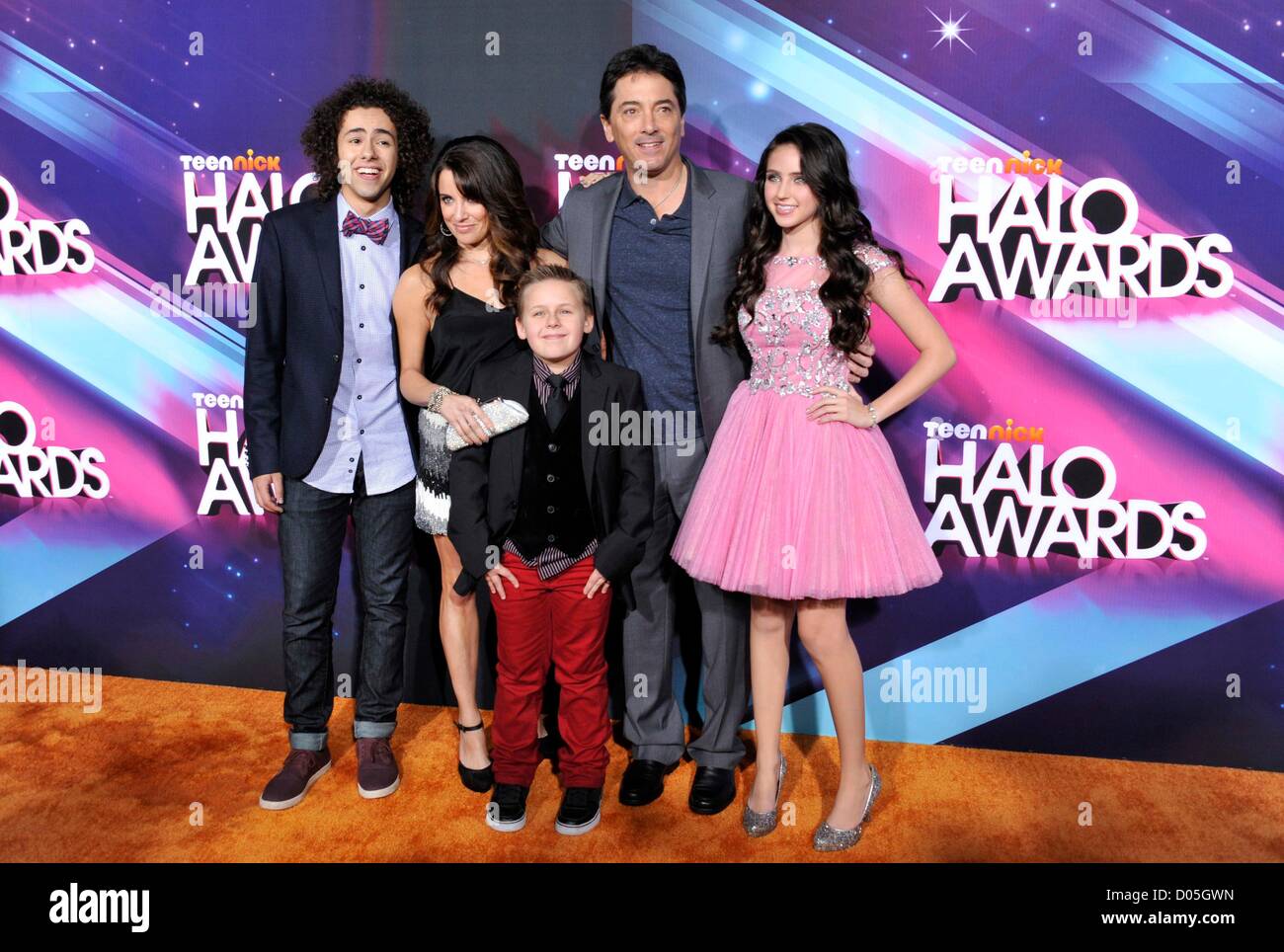 Ramy Yousseff, Alanna Ubach, Jackson Brundge, Scott Baio, Ryan Newman di presenze per Teen Nick Halo Awards, Hollywood Palladium, Los Angeles, CA Novembre 17, 2012. Foto di: Dee Cercone/Everett Collection Foto Stock