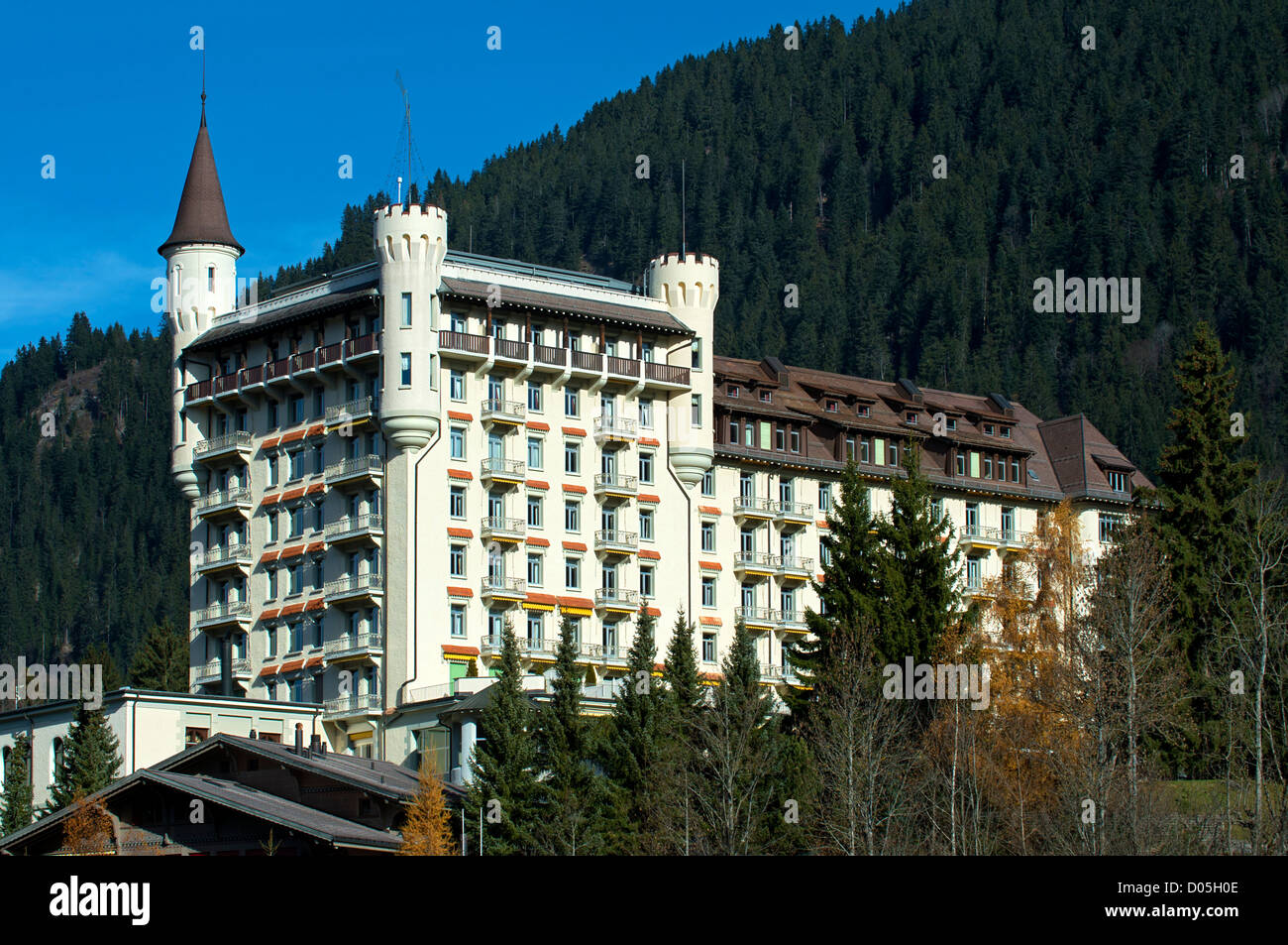 Gstaad Palace Hotel, Gstaad, Oberland bernese, Svizzera Foto Stock