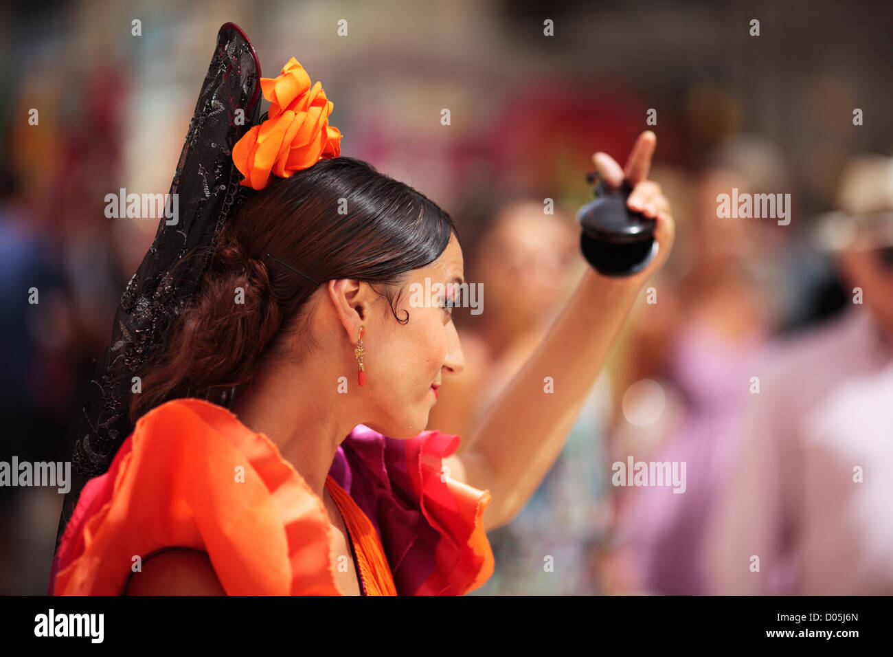 Street performer di feria de malaga, España Foto Stock