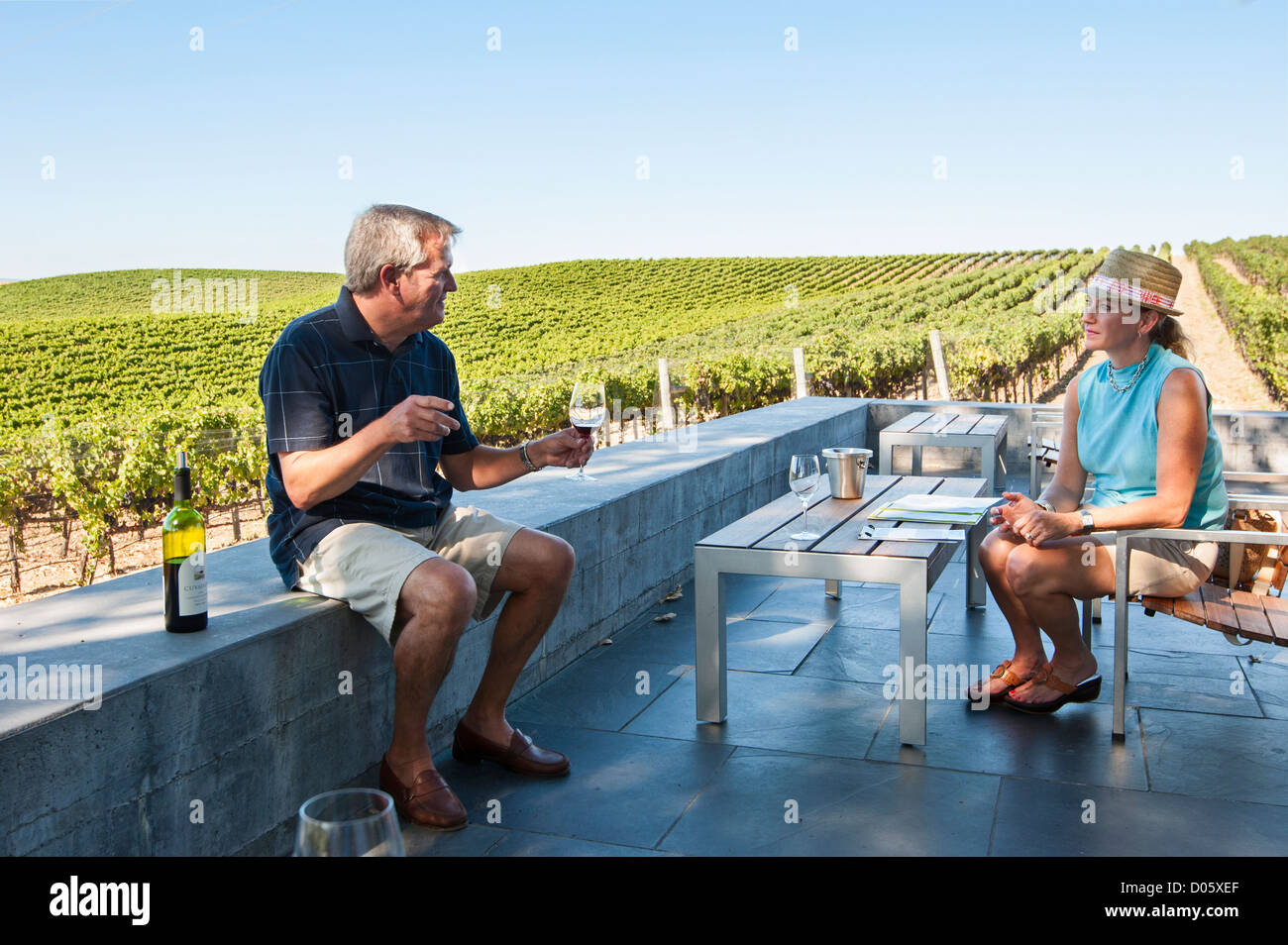 Bellissima vista Cuvaison cantina e vigneto in Napa Valley. Foto Stock