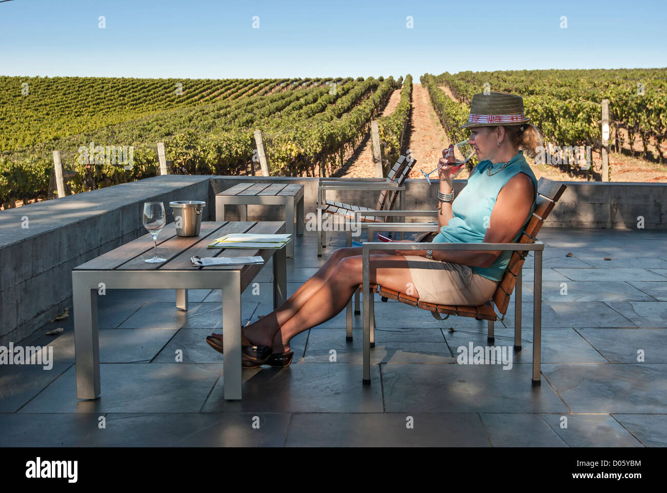 Bellissima vista Cuvaison cantina e vigneto in Napa Valley. Foto Stock