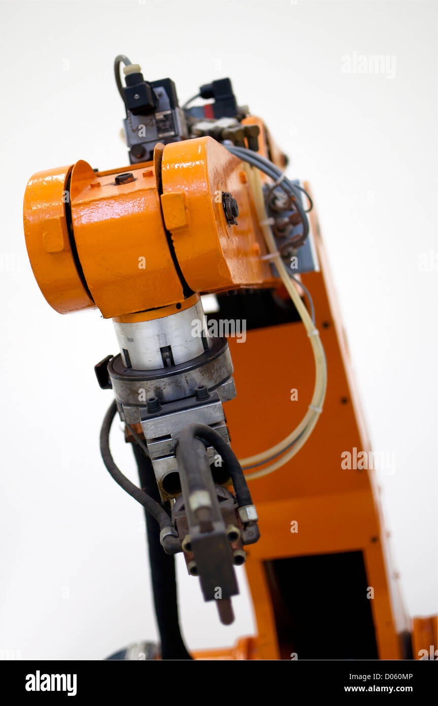 Primo piano di un robot utilizzato nell'industria manifatturiera Foto Stock