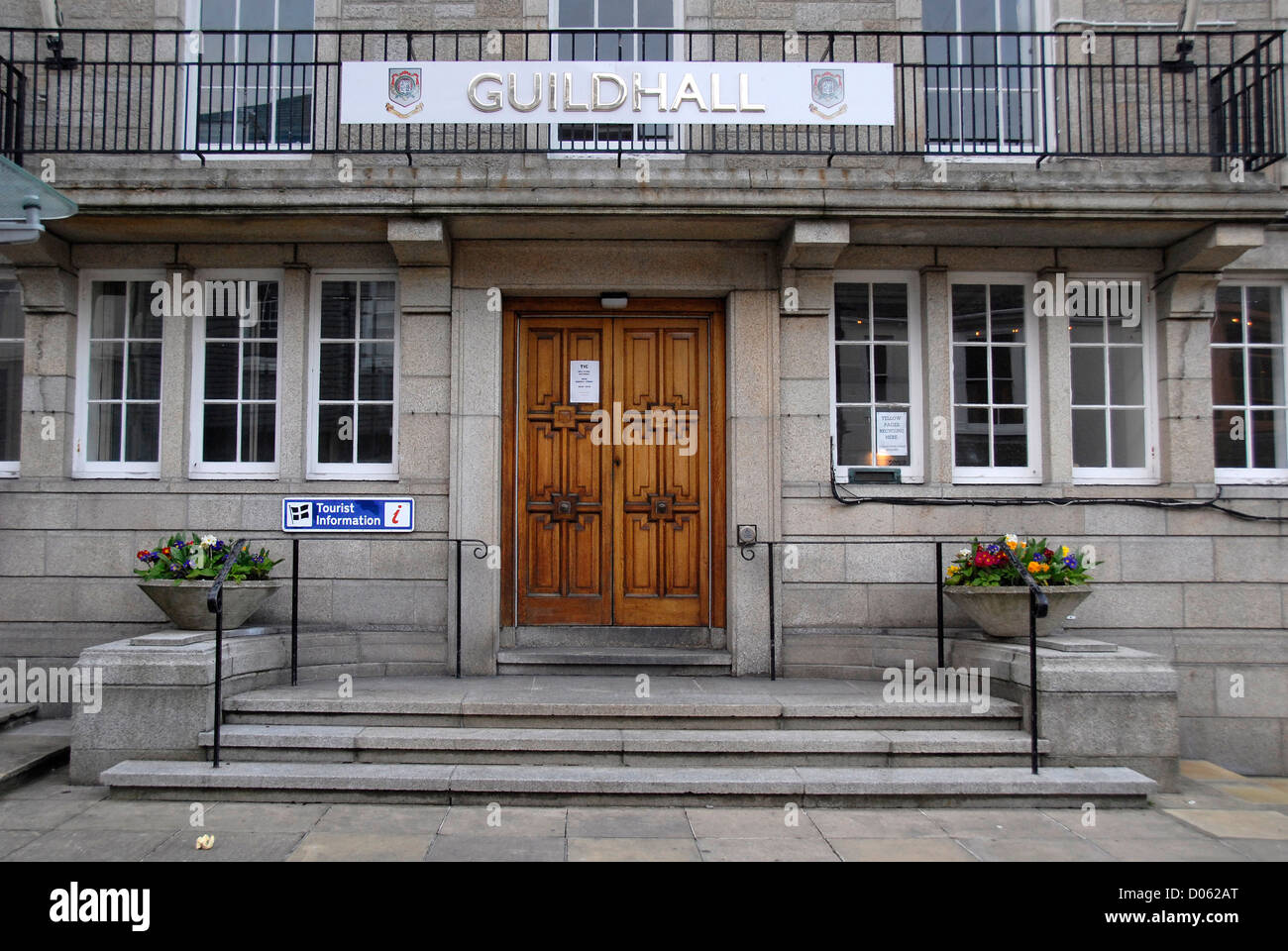 Guildhall, informazioni turistiche, St. Ives, Cornwall, Regno Unito Foto Stock