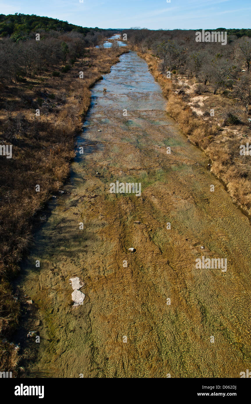 La San Saba fiume vicino a Brady, Texas Foto Stock