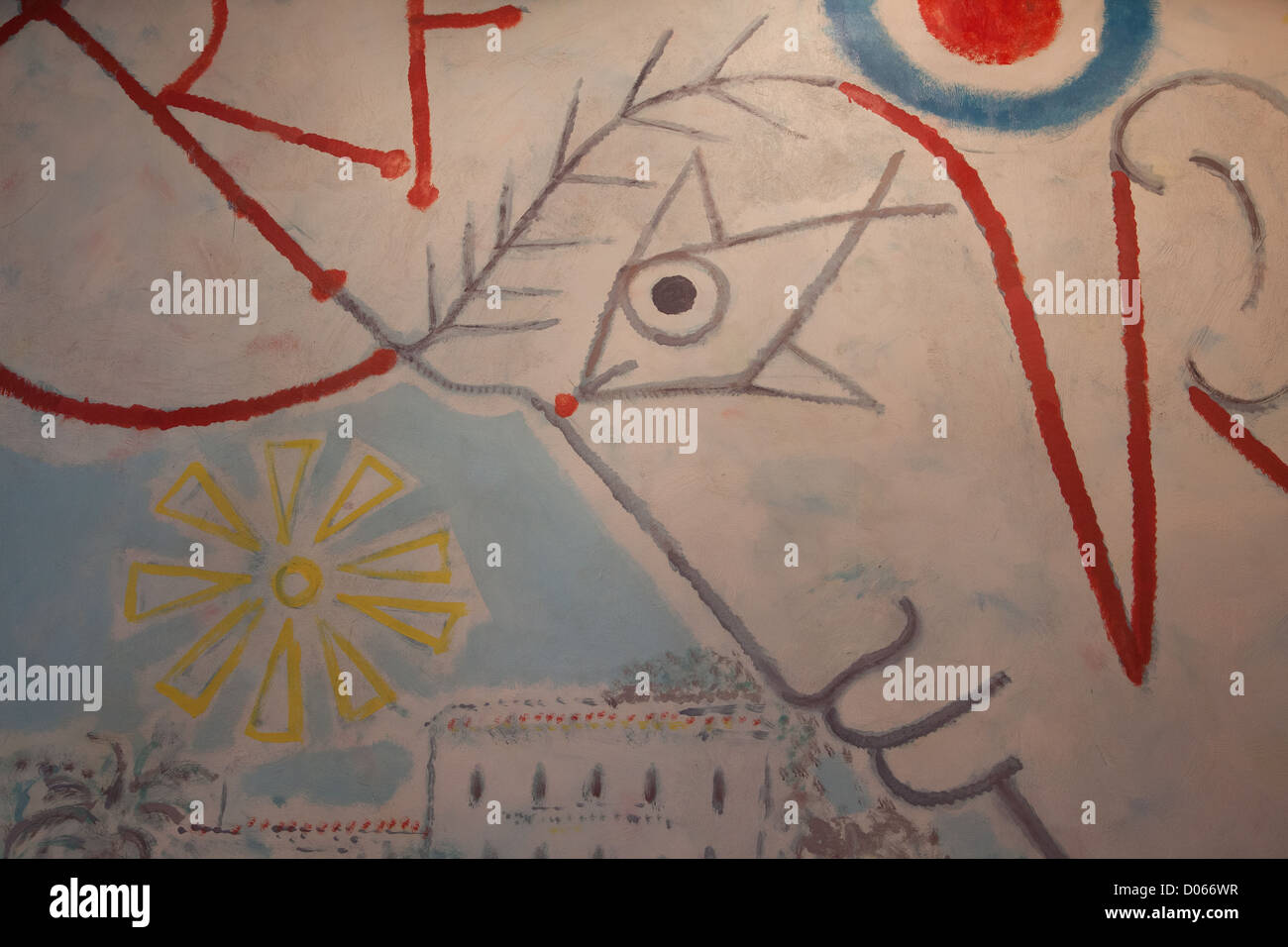 Dettaglio affreschi Jean Cocteau per MATRIMONI IN SINDACO DI OFFICE SAINT JEAN CAP FERRAT ALPES-MARITIMES (06) FRANCIA Foto Stock