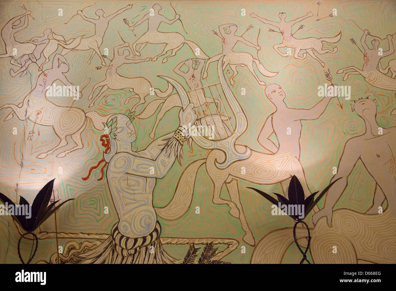 ORPHEUS PERDERE EURIDICE dipinto di Jean Cocteau 1957-1958 DECOR IN SALA PER MATRIMONI MENTON SINDACO DELL'UFFICIO AMENTON ALPES-MARITIMES (06) Foto Stock