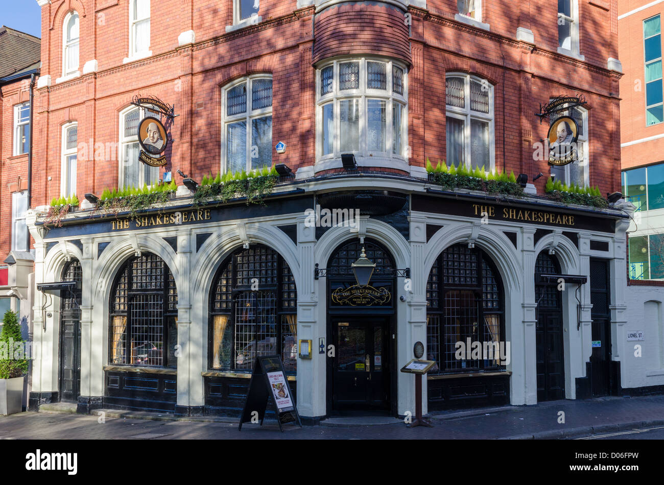 Il Shakespeare public house a Birmingham, Regno Unito Foto Stock