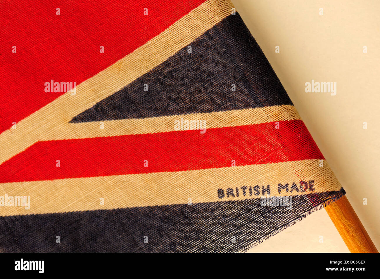 Close-up di un British fatta bandiera europea Foto Stock