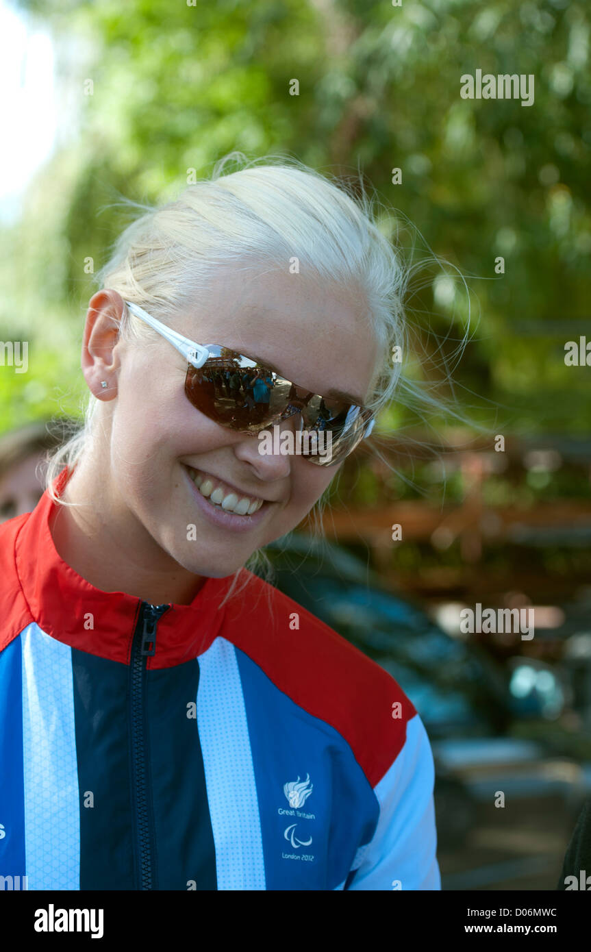 Pam Relph, 2012 Londra Paralimpiadi rowing gold medallist Foto Stock