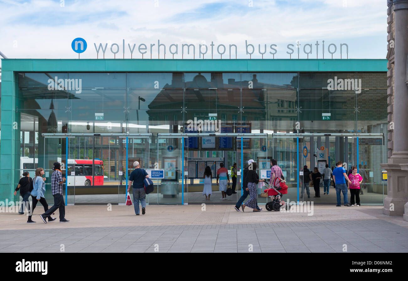 Wolverhampton Interchange Stazione Bus, West Midlands Foto Stock