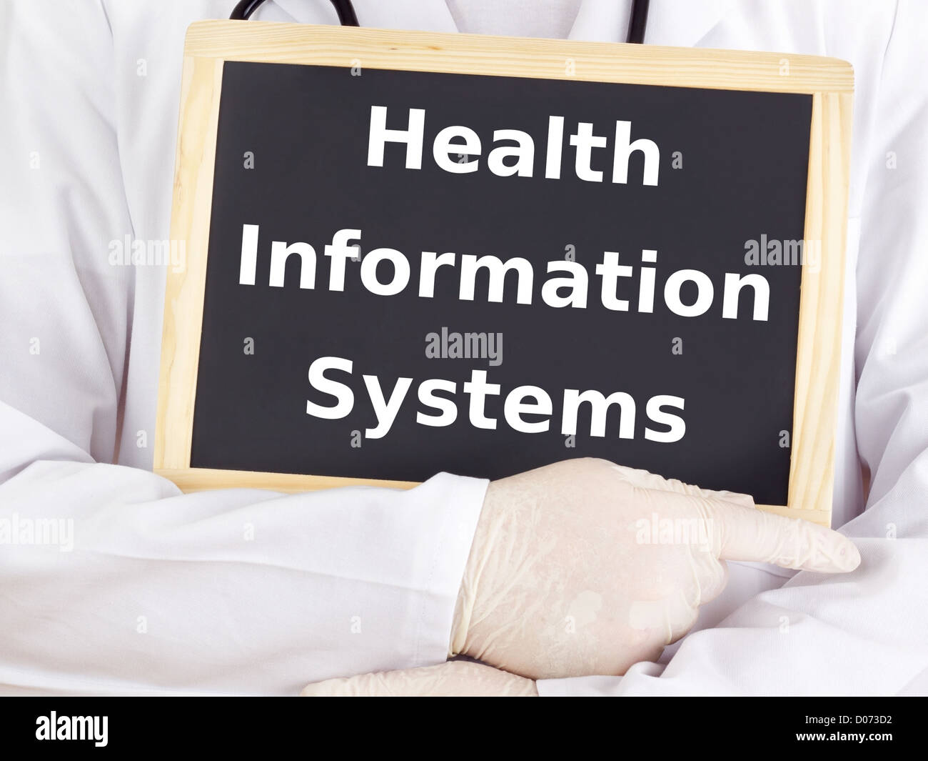 Medico mostra informazioni: sistemi di informazione sanitaria Foto Stock