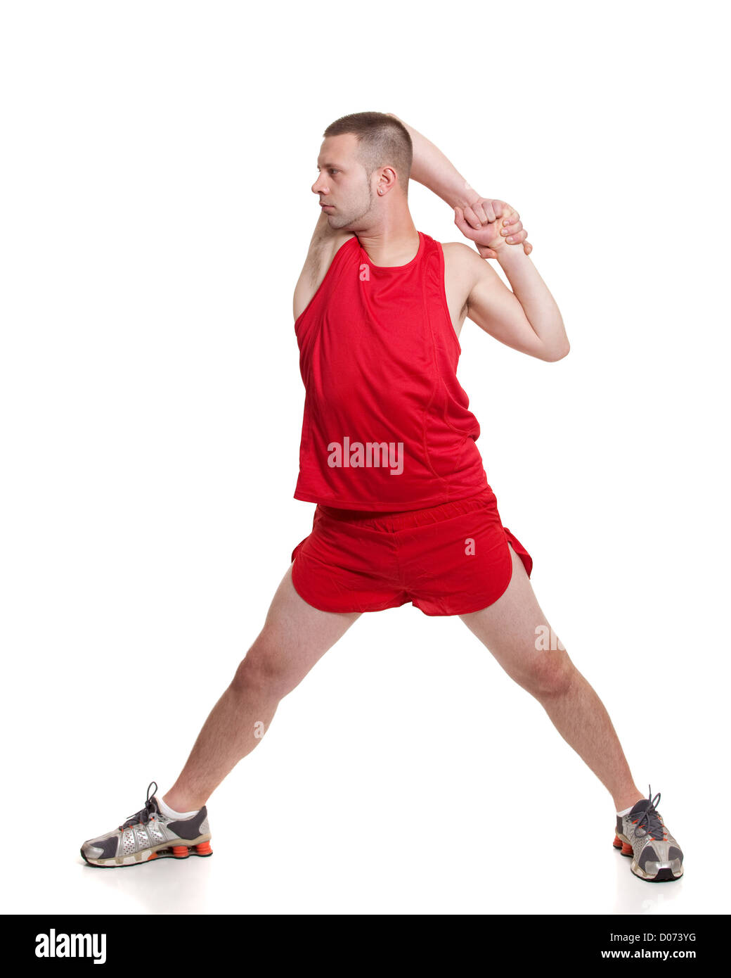 Runner Stretching Foto Stock