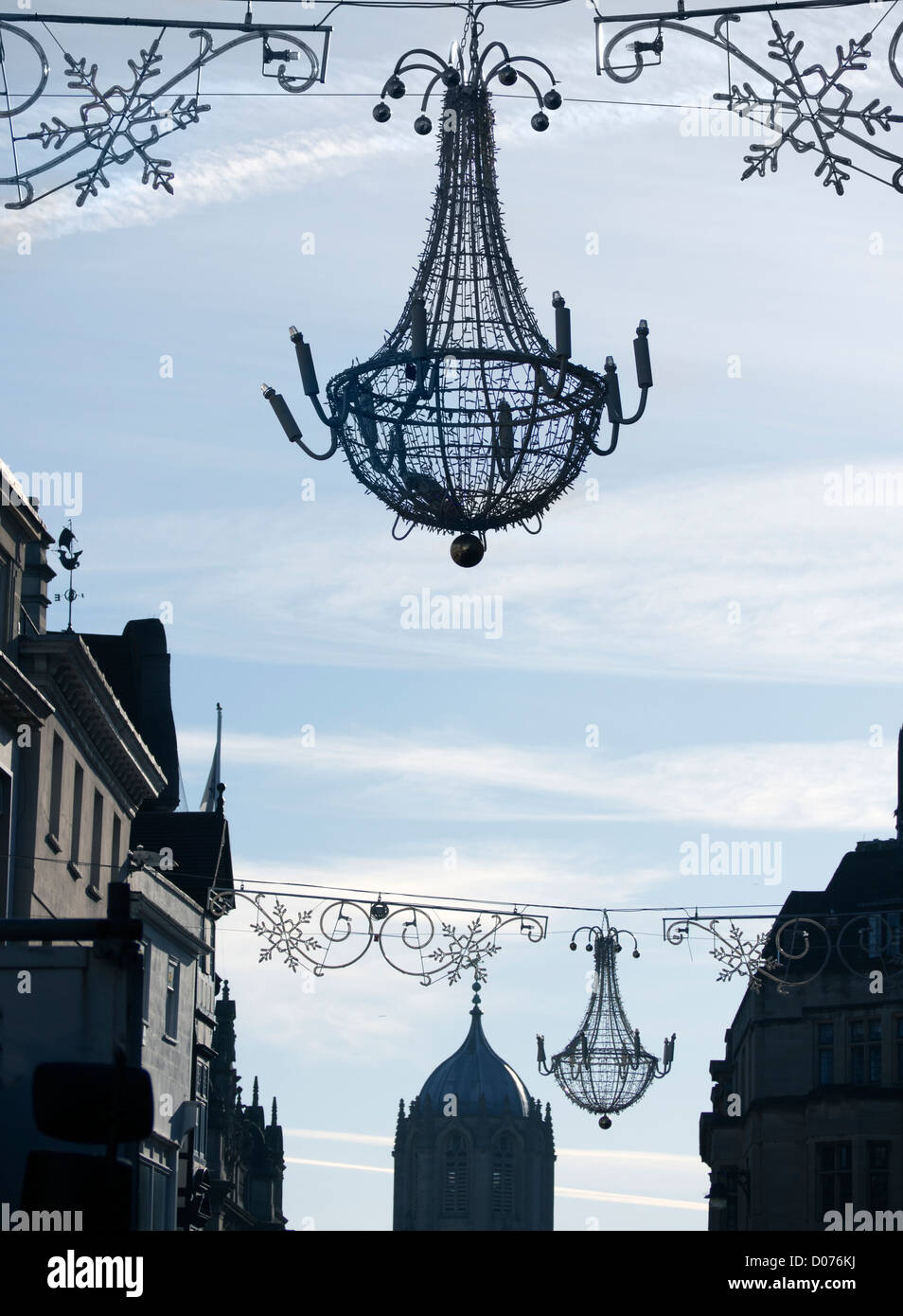 Le decorazioni di Natale in Cornmarket Street, Oxford 3 Foto Stock