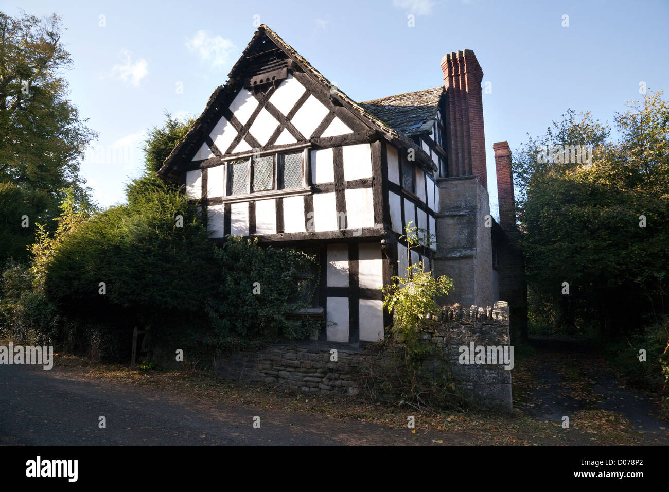 Il medievale del XIII secolo francone taick "casa", villaggio Eardisland Herefordshire England Regno Unito Foto Stock