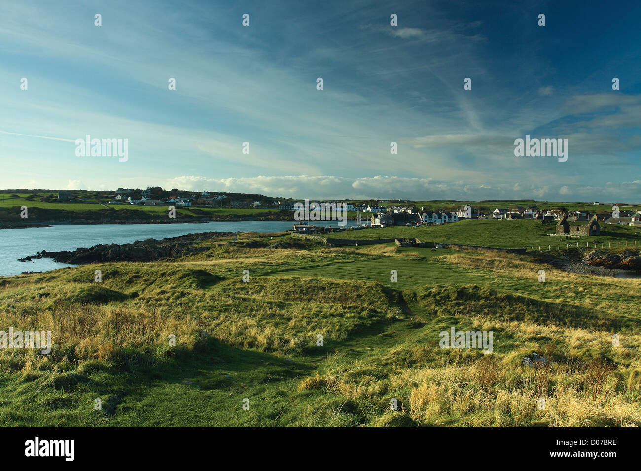 Isola di Whithorn e san Ninian's cappella al crepuscolo, Dumfries and Galloway Foto Stock