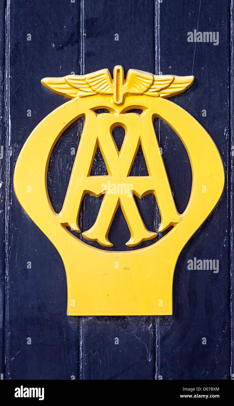 Vecchia casella AA logo, Jersey, Isole del Canale, REGNO UNITO Foto Stock