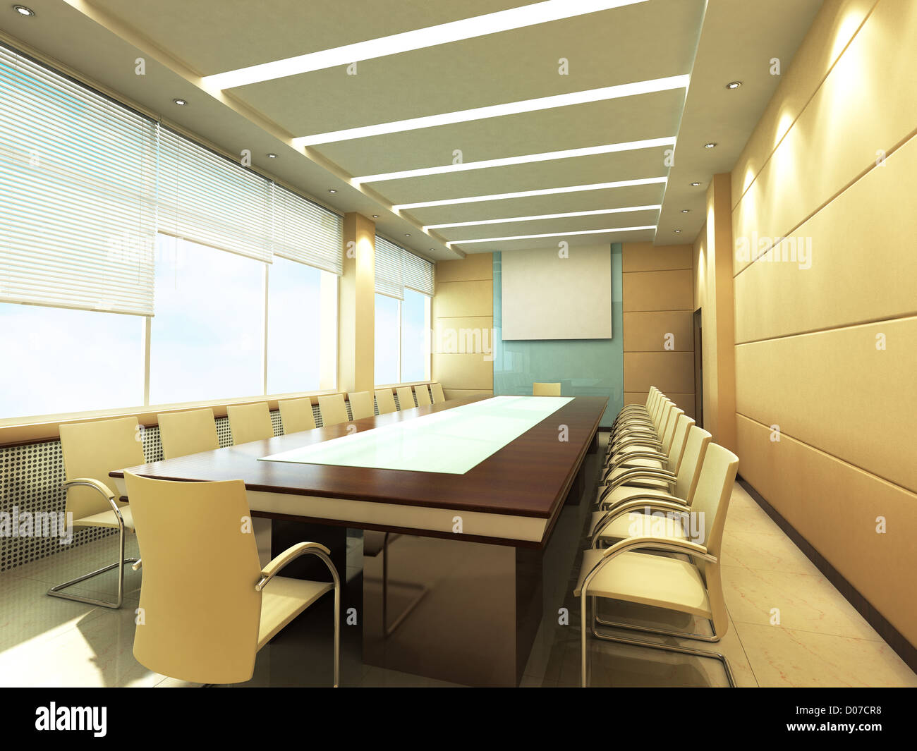 Sala riunioni in ufficio con decor moderno Foto Stock