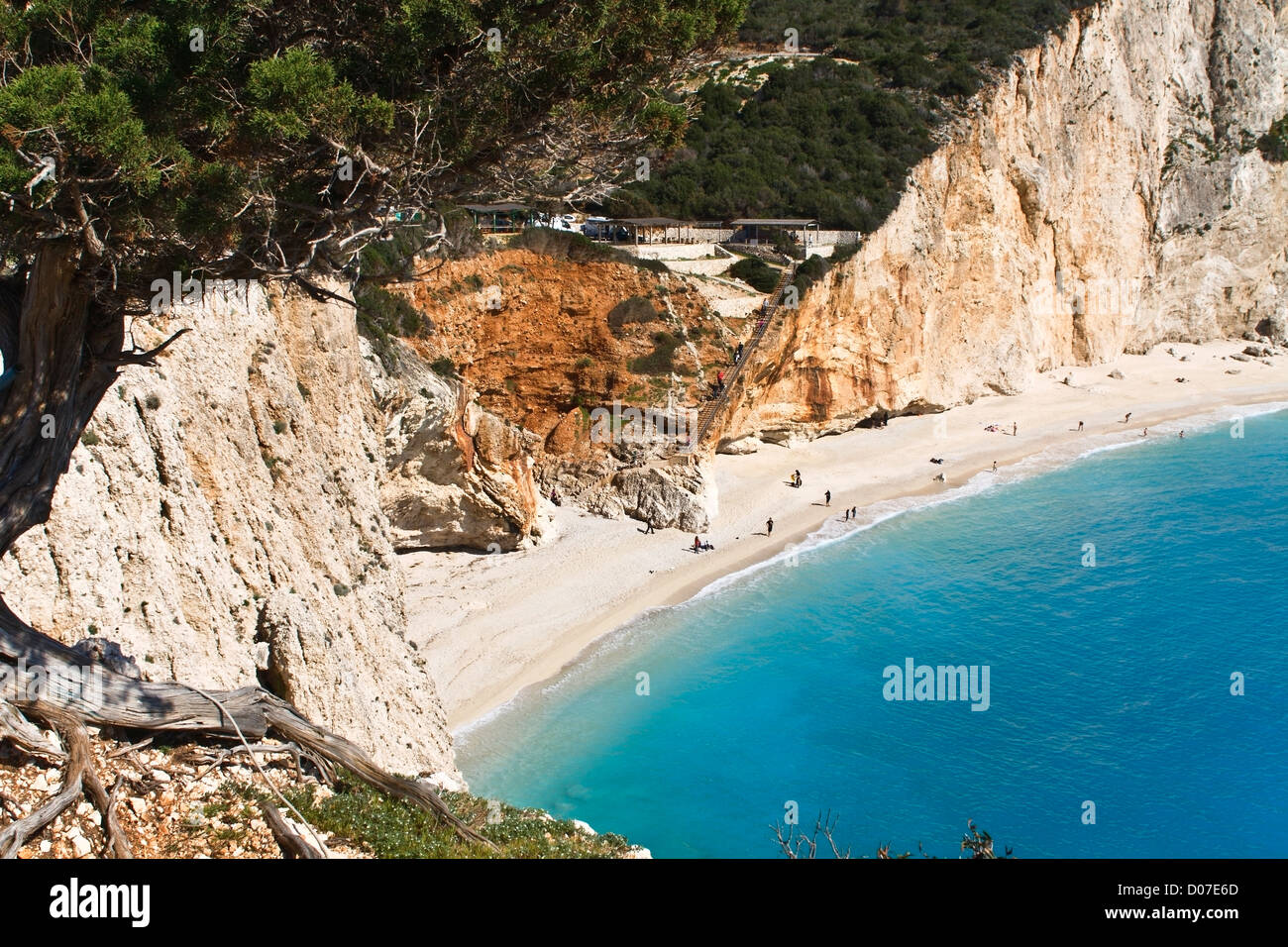 Porto Katsiki beach a Lefkada Island, Grecia Foto Stock