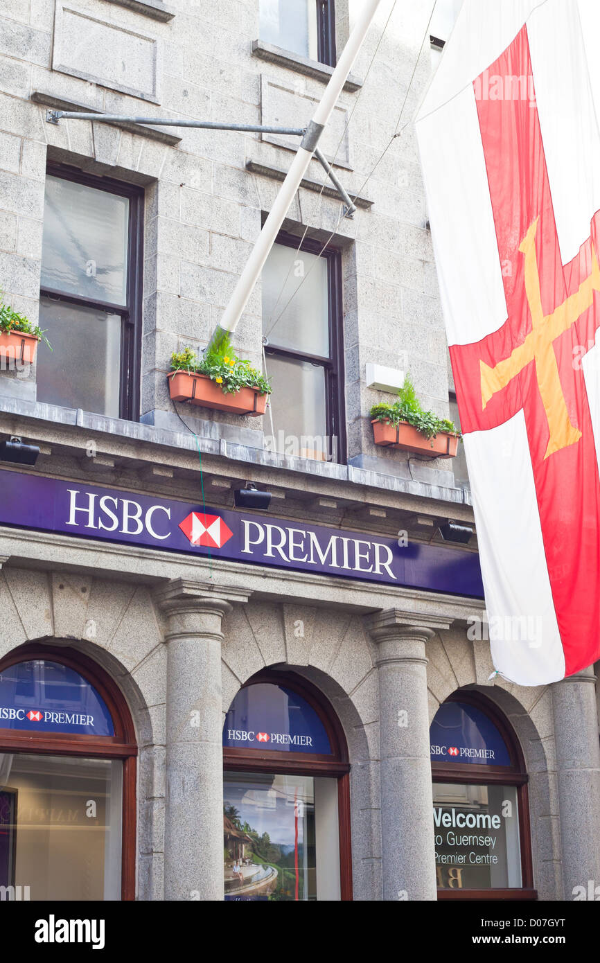 Premier HSBC Bank in St Peter Port Guernsey, Novembre 2012 Foto Stock