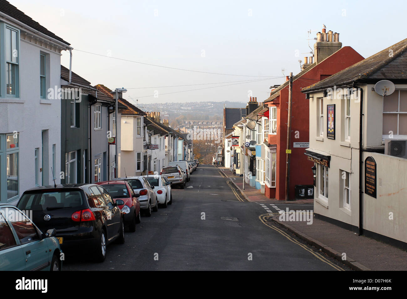 Vista di Brighton dalla sommità del Southover Street, Brighton East Sussex, Regno Unito. Foto Stock