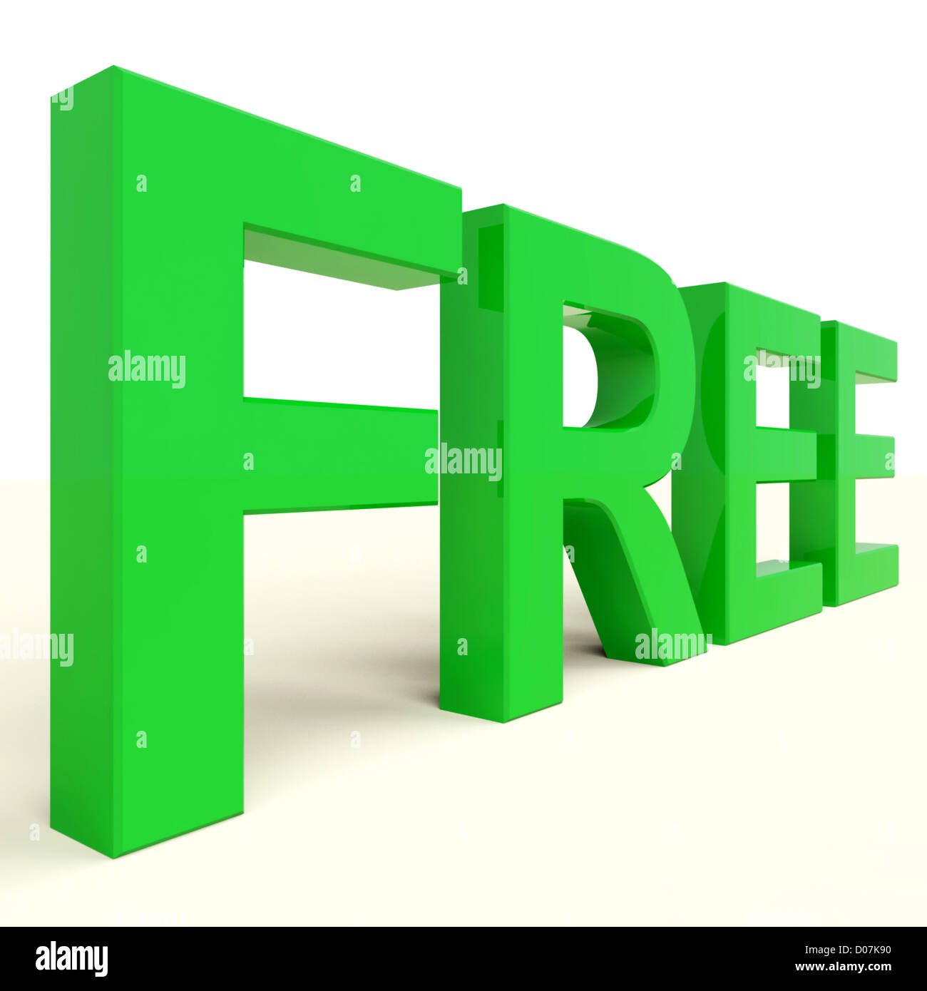 Libera lettere In verde mostra Freebie e promozione Foto Stock