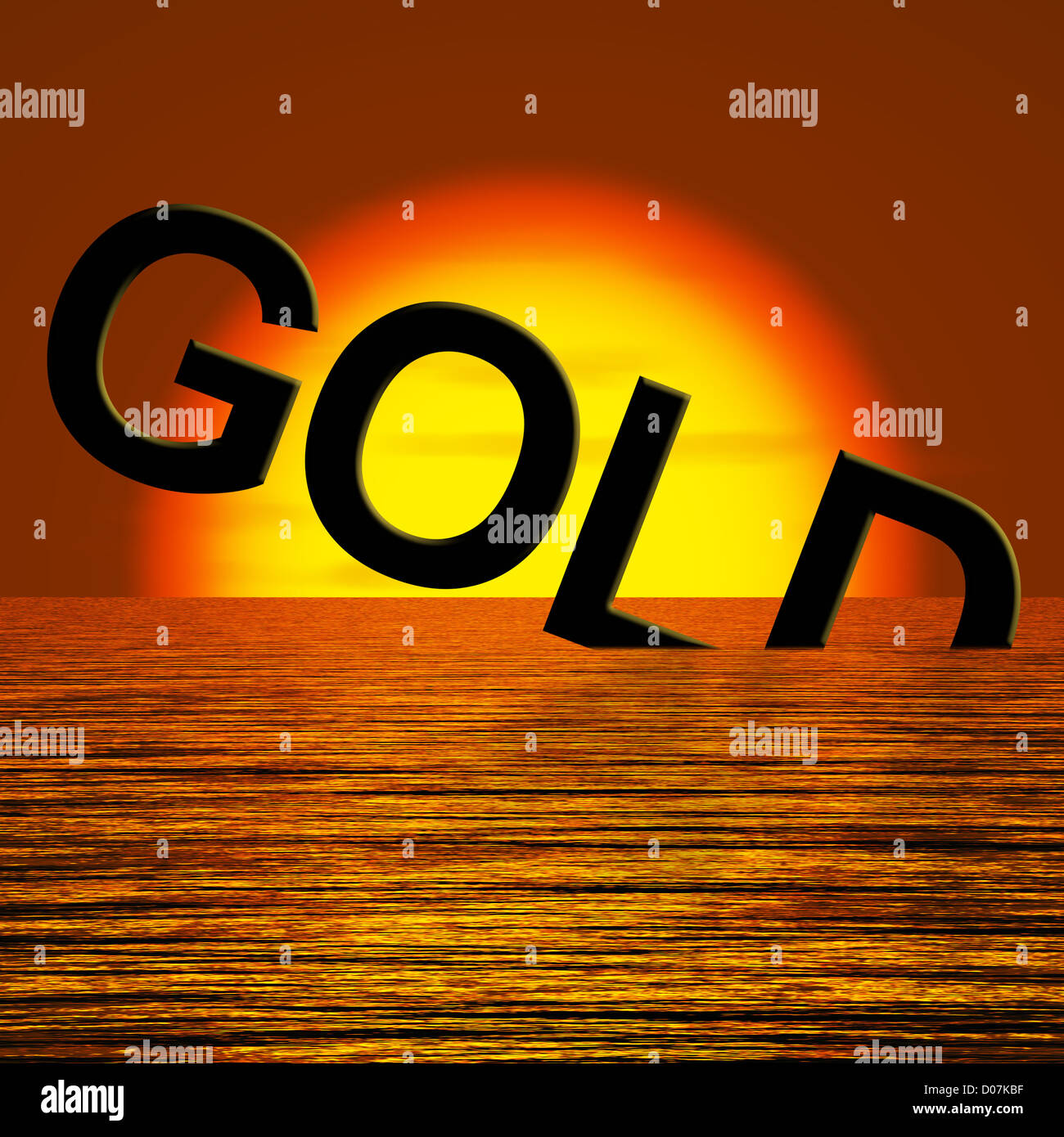 Parola d'oro naufragio che mostra la depressione recessione e la recessione economica Foto Stock